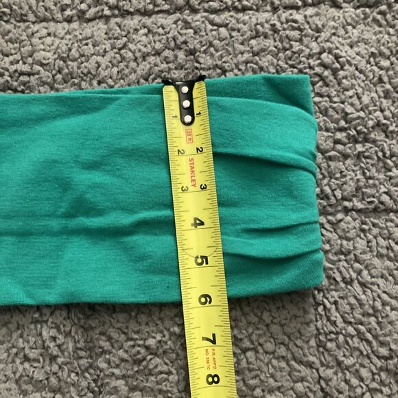 Vintage Express Y2k Bandeau Tube Top Women SMALL Green Ruched 90s Resortwear NOS - Picture 7 of 7
